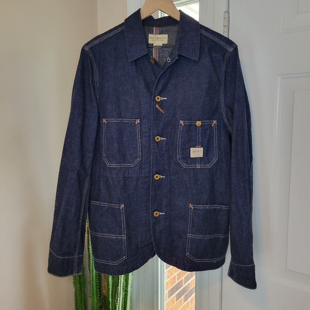 Denim & Supply Ralph Lauren Gorgeous Rich Blue Denim Button Up Jacket, Size M - Picture 1 of 14